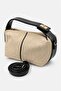 Women's Straw Textured Lock Detailed Hand and Shoulder Bag with Adjustable Strap, Stylish Daily Bag - 4