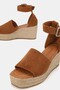 Women's Tan Suede Genuine Leather Size 36-41 Wedge Heel Daily Espadrilles - 3