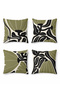 Crown Leaves Patterned 4-Piece Throw Pillow Cover Set - 3