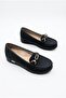 35434 Comfortable Flexible Stone Buckle Detailed Thick Sole Women's Ballerinas - 5