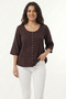 100% Organic Cotton Women's Authentic Blouse with Embroidered Front and Button Detail