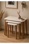 3-Piece Zigon Coffee Table Set with Wooden Legs Modern Nordic Design Coffee Table Set - 3