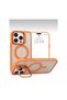 iPhone 16 Pro Compatible Magsafe Lens Protection Case + Phone Back Cover with Metal Stand Feature