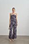 Geometric Patterned Strapless Cotton Jumpsuit
