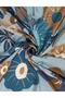 Multiple Floral Pattern Viscose Scarf Blue - 2