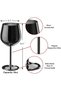 Wine Glasses Set of 4, 18oz Stainless Steel, Unbreakable & Portable Stemmed Metal Wine Glass - 5