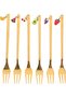 6 Pcs Stainless Steel Fork Spoon, Dessert Forks Cute Decorative Fruit Small Metal Cake Forks, Table Set (Gold)