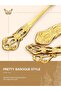 10 Pcs Retro Gold Silverware Set, Stainless Steel Cutlery Set for 2, Mirror Polished Forks Spoons Knives, Dishwasher Safe Flatware, Elegant Tableware for Home, Party, Wedding Use - 2