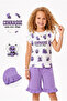 Bee Patterned Ruffled Girls' Shorts Set 🐝 ✨