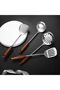 304 Stainless Steel Kitchen Utensils Set, 4 Piece Long Cooking Tools with Wooden Handles, Heat Resistant Cooking Set, Dishwasher Safe - 5