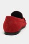 Misty Red Suede Genuine Leather Women's Loafer Shoes - 8