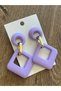Lilac Geometric Style Acrylic Earrings