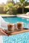 Set of 2 Double Walled Glass Mugs 350ml Heat Resistant Espresso Coffee Cup with Handle - 2
