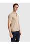 Dark Beige Slim Fit 100% Cotton Buttoned Polo Collar T-Shirt 50321028-Vr088 - 3