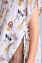 Hooded V-Neck Linen Look Printed Poncho for Boys G7183A826Sm - 4