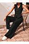 Women's Sleeveless V-Neck Aerobin Blouse and Pants Two-Piece Set - 4