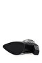 Women's Black Zippered Pointed Toe Genuine Leather Boots - 5