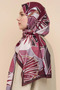 Fern Desen Italian Silk Shawl - Burgundy - 4