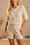 Women's Bohemian Patterned Short Sleeve Buttoned Crop Knitwear Cardigan