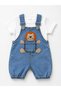 Flexible Denim Gardener Overalls Set with Cotton T-Shirt Summer Baby Girl and Boy Set Unisex