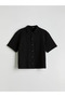 Black Comfortable Fit Short Sleeve Men's Shirt - 5