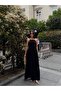 Square Neck Aerobin Maxi Dress with Rope Straps and Reverse Stitching Detail - 5