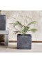 Felicity Polyresin Rectangle Planter 35x35x33cm - Black - 2