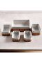 Libby 5-piece Set Bamboo Rentangular Storage Organiser With Fabric Liner - 36x26x12cm - Natural - 4