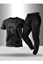 Unisex Black Set – Butterfly Print Oversize T-Shirt and Comfortable Pants Set