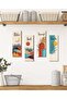 EETU 4 Pieces Flower Pictures Wall Decor,Wooden Frame Wall Decor Art Painting For Home Restaurant Cabinets,30x10cmx4 - 8
