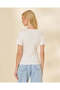 Women's Ivory Cherry Graphic Print Rib T-Shirt - 3