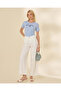 Women Blue Graphic Print Rib T Shirt - 2