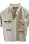 Men's Polo Collar Short Sleeves Summer Laser Cut Comfortable Cut Shirt Story Collection Classic Model with Buttoned Collar - 2