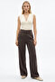 Wide Leg Regular Pants with Zipper Pockets and Elastic Waistband - 4