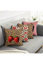 Double-Sided Suede Leopard Print Strawberry and Lips 4-Piece Throw Pillow Cover Set - Decorative Pillowcases with Red Heels and Cat Figures - 3