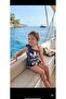 Printed Patterned Ruffled Girls' Swimsuit - Black Diving Fabric - 2