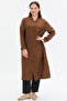 Hakim Collar Stripe Buttoned Long Shirt - 4