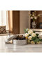 Luxury Ceramic Candy Bowl with Lid | Embossed Geometric Design | 23×7.5 cm | Gold & White,Silver & White - 2