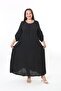 Women's Woven Whiscone Large Size Dress - 2