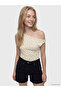 Xside Yellow Boat Neck Polka Dot Gathered Blouse - 2