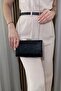 Women's Black Glittery Evening Dress Bag with Silver Accessories - Chain Strap Hand and Shoulder Bag - 3