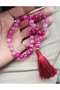 Premium pink Aqeeq agate Natural stone Islamic Prayer beads, Tasbeeh misbaha, - 2