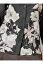 Charcoal Floral Print 3/4 Sleeve Shirt - 4