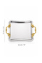 Silver Tray with Gold Handle - Stainless Steel Italian Handle Detail Coffee Tea Serving Tray Engagement Promise Tray - 5
