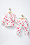 Baby Girl Pajama Set Patterned 100% Cotton Long Sleeve Top and Bottom Set - 6