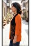 Truvakar (Without Holes) Sleeved Round Necklace-Collar Combed Cotton Blouse with Slits - 2