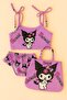 Girl's Kuromi Printed Bikini Set with Bag