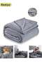 1 Microfiber Warm Blanket Sofa Bed Soft Lightweight Plush Grey 200Cm - 8
