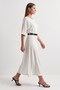 Bat Sleeve Belted Dress Ecru - 3