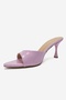 Tiera Pink Patent Leather Women's Thin Heeled Slippers - 6